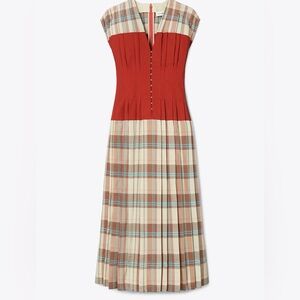 COPY - Brand new with tags Tory Burch Plaid Silk Claire Mccardell Dress size10